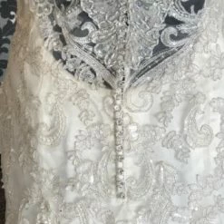 Something Blue WEDDING DRESSES Maggie Sottero Elison Women's Wedding Dress Size 10 Lace Ivory Size