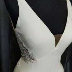 Something Blue CallaBlanche 121232 Wedding Dress Size 10 Crepe/Beaded Ivory Sleeveless WEDDING DRESSES