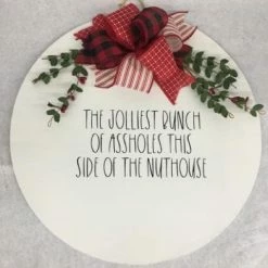 Something Blue Wedding Handmade Home Jolliest Bunch Of Assholes Door Hanger THE PARLOUR