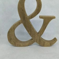 Something Blue Ampersand Sign Size 16"x16" Wood Brown SIGNS DECOR