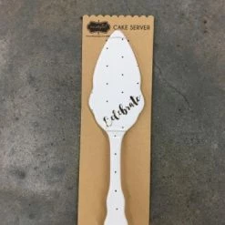 Mudpie Cake Server Ceramic Ivory/Gold Size 11.5" CAKE ACCESSORIES DECOR