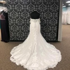 Something Blue WEDDING DRESSES Essense Of Australia D2487IV Women's Wedding Dress Lace/Beading