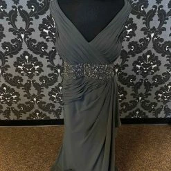 Something Blue FORMAL/MOTHER'S DRESSES Cameron Blake 217641 Formal Chiffon/Beaded Smoke Size 26W