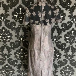 Something Blue LAFEMME 24931 Women's MOB Lace Gray Size 6 Cocktail Short Sleeve