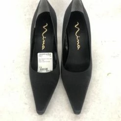 Something Blue Nina Women's Shoe Black Size 7.5 Satin