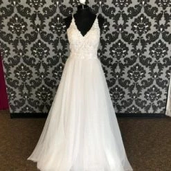 Something Blue Mori Lee Women's Wedding Dress Sequin/Tulle Ivory Size 10 A-line WEDDING DRESSES