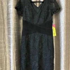 Something Blue FORMAL/MOTHER'S DRESSES Size 10 Black Jasmine Lace/Beading Cocktail Sleeveless