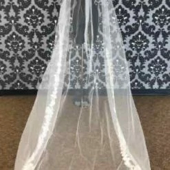 Something Blue Cathedral Ivory Tulle With Sequin Lace Veil