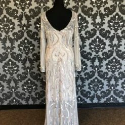 Something Blue FORMAL/MOTHER'S DRESSES Aidan Mattox Size 14 Tulle Gray And Silver With Sequins Formal