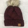 Something Blue Wedding Panache Maroon Knit Hat W/ Fur THE PARLOUR