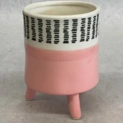 Something Blue Planter Ceramic Ivory/Black/Blush Size 5.25"x3.75" VASES DECOR