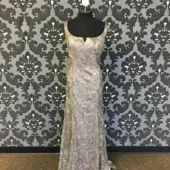 Mon Cheri 217943 Women Formal Lace Dark Taupe Size 14 Floor Sleeveless FORMAL/MOTHER'S DRESSES