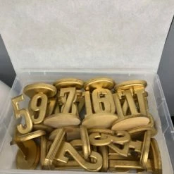 Something Blue Table Numbers Size 1-24 Wood Gold SIGNS DECOR