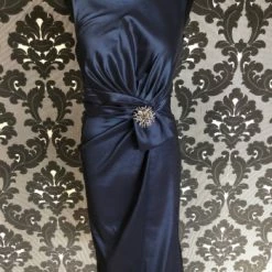 Something Blue Social Occasions 28872 Women's MOB Taffeta Navy Size 8 Cocktail