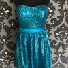 Something Blue Christina Wu 70722 Women's Formal Sequin Marine Blue Size 8 FORMAL/MOTHER'S DRESSES