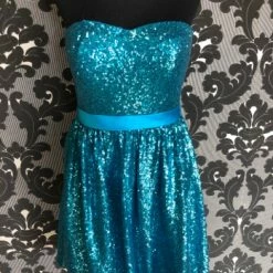 Something Blue Christina Wu 70722 Women's Formal Sequin Marine Blue Size 8 FORMAL/MOTHER'S DRESSES