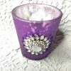 Something Blue Wedding Votive Holder Mercury Glass Purple Size 3" CANDLES