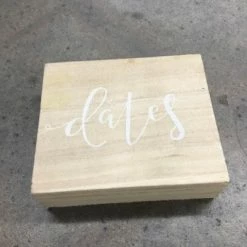 Something Blue Wedding Box Wood Tan Size 5.25"x4.5"x1.5" WOOD DECOR