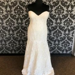 Something Blue WEDDING DRESSES Justine Alexander Size 22 Champange Sweetheart Sleeveless Lace Fit & Flare