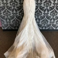 Something Blue Allure Bridal 9601 Wedding Dress Beaded/Lace Ivory AS IS PINHOLES AND RUNS