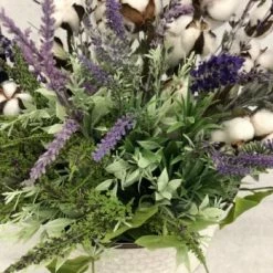 Something Blue Centerpiece Floral/Metal Purple/Ivory/Green Size 15