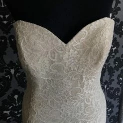 Something Blue Wedding Jasmine F171018 Women Wedding Dress Lace Gold Size 12 Strapless WEDDING DRESSES