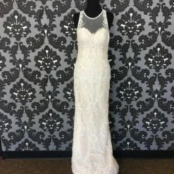 WEDDING DRESSES Size 8 Ivory/Champagne Maggie Sottero Lace Sleeveless Sheath