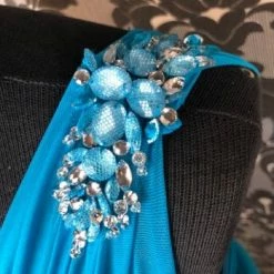 Something Blue Jade By Jasmine J165065 Formal Chiffon Turqouise Size 6 FORMAL/MOTHER'S DRESSES