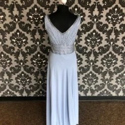 Something Blue JKara Size 6 Light Blue Chiffon And Beaded Formal Dress With Jacket