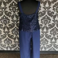 Something Blue Eva Women's Formal Chiffon/Sequin Navy 3pc Pant Set Size 5XL