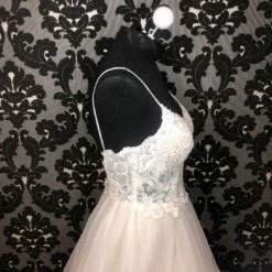 Something Blue Stella York 6701CR Wedding Dress Tulle/Lace Ivory A-line AS IS HOLE IN TOP LAYER