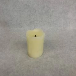 Something Blue Pillar Candle Size 3" LED Warm White CANDLES