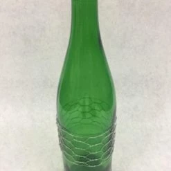 Something Blue Wedding DECOR Earrings Glass Green Size 11.5" Wine Bottle VASES