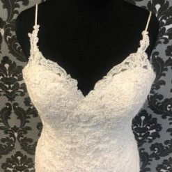 Something Blue WEDDING DRESSES Ella Rose BE295 BRIANNA Wedding Dress Lace Ivory Size 12 Sheath "PRICED AS IS"