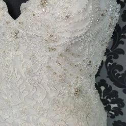 Something Blue Allure Bridal C458 Women's Wedding Dress Lace/Tulle Ivory W/ Removable Train