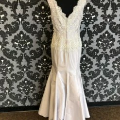 Something Blue Size 12 Dove Greay Rina Di Montella Floor Lace/poly Sleeveless FORMAL DRESSES FORMAL/MOTHER'S DRESSES