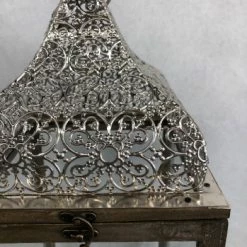 Something Blue Lantern Size 8.5"x22.5" Wood/Metal Brown/silver LANTERNS/BIRDCAGES