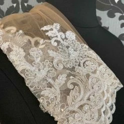 Something Blue 2pc Nude Tulle With Ivory Lace And Beads Sleeves NEW ARRIVALS