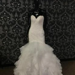 Something Blue Wedding Essense Of Australia Wedding Dress Horsehair/Beaded White Size 8 WEDDING DRESSES