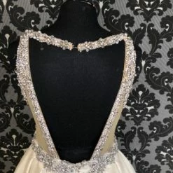 Something Blue Calla Blanche Size 12 Ivory Deep V Sleeveless Satin Ballgown WEDDING DRESSES