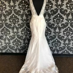 Something Blue As Is Zavana WA6021-1Z Wedding Dress Lace Ivory/Champ Size 12 V-Neck 7 Something Blue As Is Zavana WA6021-1Z Wedding Dress Lace Ivory/Champ Size 12 V-Neck