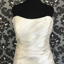 Something Blue Size 18 Ivory Justin Alexander Satin Strapless Ballgown Sweetheart