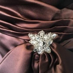 Something Blue Belsoie L144066 Women's Formal Satin Espresso Size 10 Floor Satin