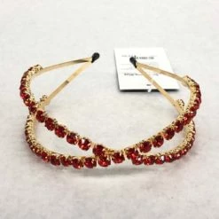 Something Blue Sophia Collection Headband Rhinestone Red/Gold NEW ARRIVALS