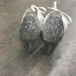 Something Blue Wedding Betsey Johnson SB-Stela Women's Shoe Glitter Silver Size 10 SHOES