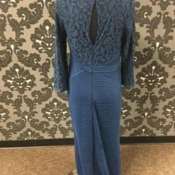 Something Blue Wedding Adrianna Papell Formal Lace/ Poly Spandex Navy Size 12 FORMAL/MOTHER'S DRESSES