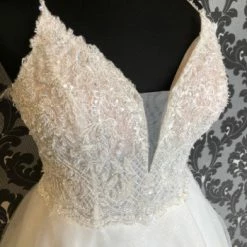 Something Blue Mori Lee Size 18 Ivory Glitter Tulle With Beaded Bodice A-line