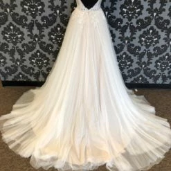 Something Blue Stella York 7117IV Wedding Dress Size 10 Tulle/Lace Ivory Sleeveless A-line