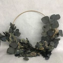 Something Blue Wreath Size 20"x14" Metal/Floral Green/Gold Florals