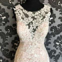 Something Blue WEDDING DRESSES Allure Bridal 3115 Lace Champagne/Ivory AS IS Pinholes & Missing Buttons